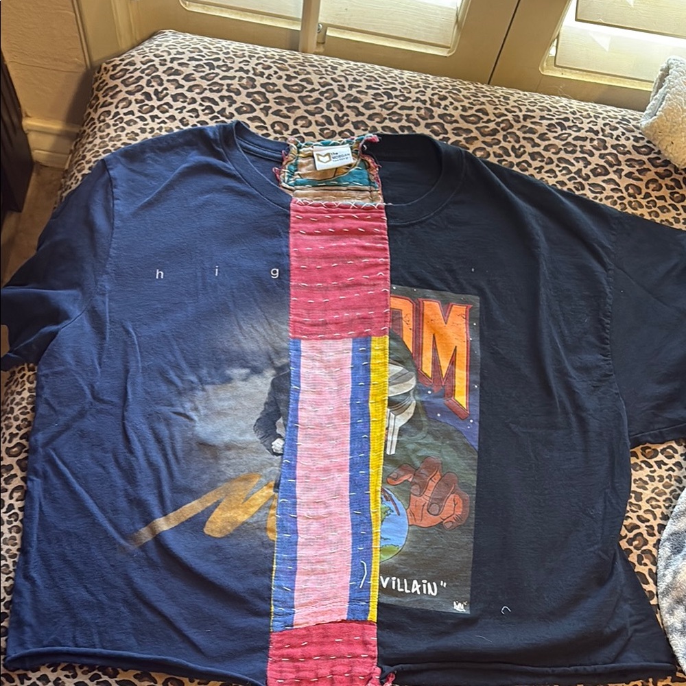 Blue Short Sleeve Tee with Graphic Design by the Morgan Factory